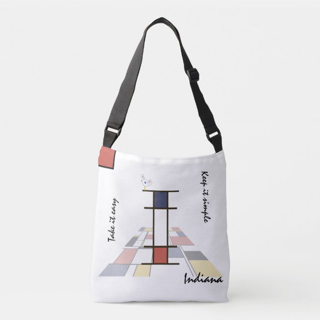 Pleasant Neoplasticism Art Monogram. Letter I Crossbody Bag (Front)