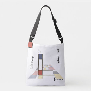 Pleasant Neoplasticism Art Monogram. Letter L Crossbody Bag
