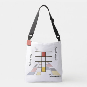 Pleasant Neoplasticism Art Monogram. Letter T Crossbody Bag