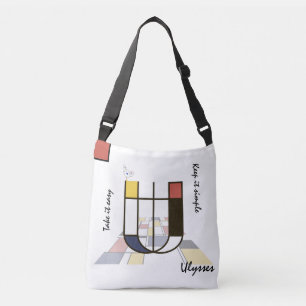 Pleasant Neoplasticism Art Monogram. Letter U Crossbody Bag