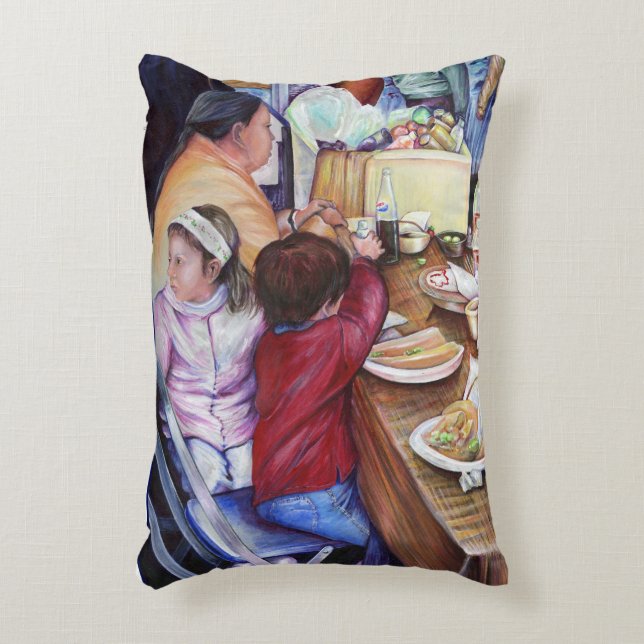 Pleasant Picnic, Mexico Decorative Cushion (Front(Vertical))