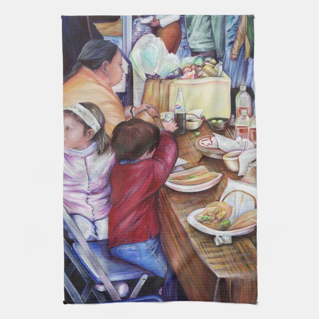 Pleasant Picnic, Mexico Tea Towel (Vertical)