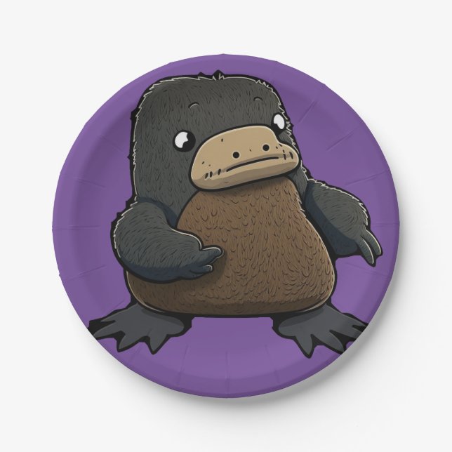 Pleasant Platypus Paper Plate (Front)