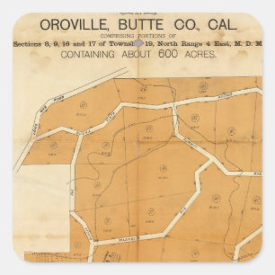 Pleasant Valley Tract, Oroville, California Square Sticker