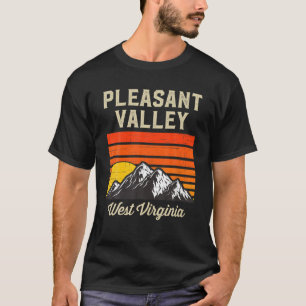 Pleasant Valley West Virginia Retro City State USA T-Shirt