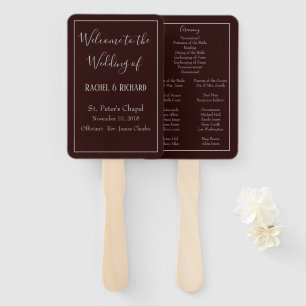 Pleasant Wedding Program Hand Fan