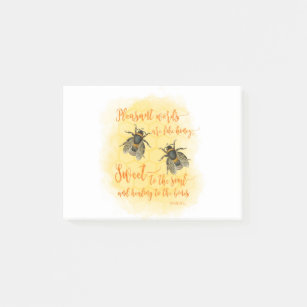 Pleasant words bee Bible Quote Post-it Notes