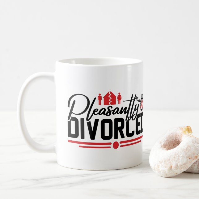 Pleasantly Divorced Funny Divorce Celebration Coffee Mug (With Donut)