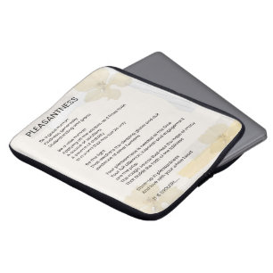 Pleasantness Inspirational Poem Written Word Laptop Sleeve