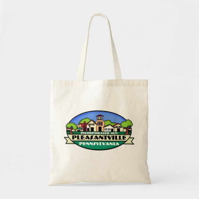 Pleasantville Pennsylvania small town reusable bag (Front)