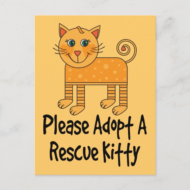 Please Adopt A Rescue Kitty Cat Gift Postcard (Front)