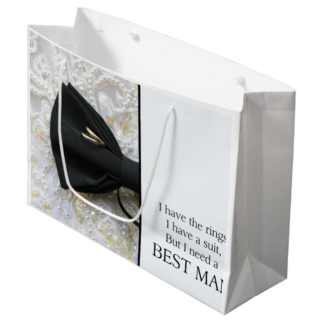 Please be best man - invitation large gift bag (Front Angled)