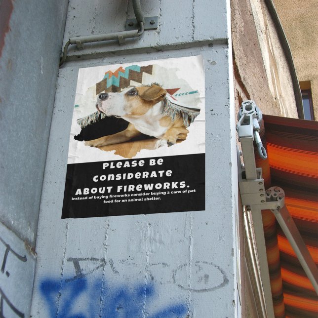 Please Be Considerate About Fireworks Poster (Print or Download this poster for your neighborhood, pet shop and shelter. )