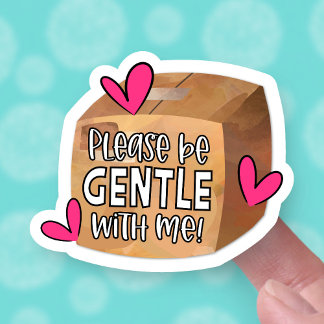 Please Be Gentle Cute Fragile Box Hearts Business