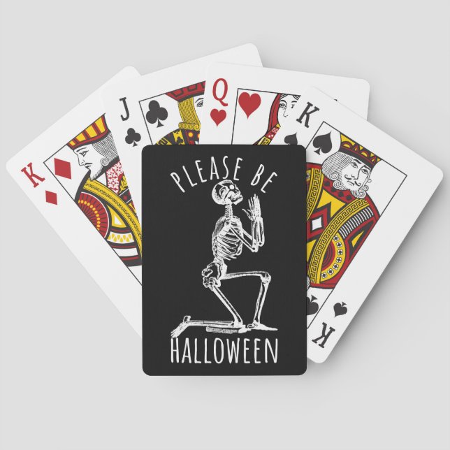 Please Be Halloween Spooky Season Skeleton Playing Cards (Back)