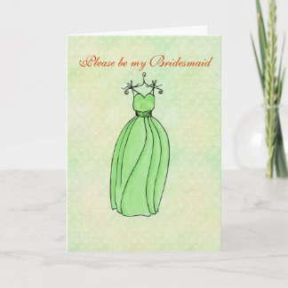 Please be my Bridesmaid spring green Invitation