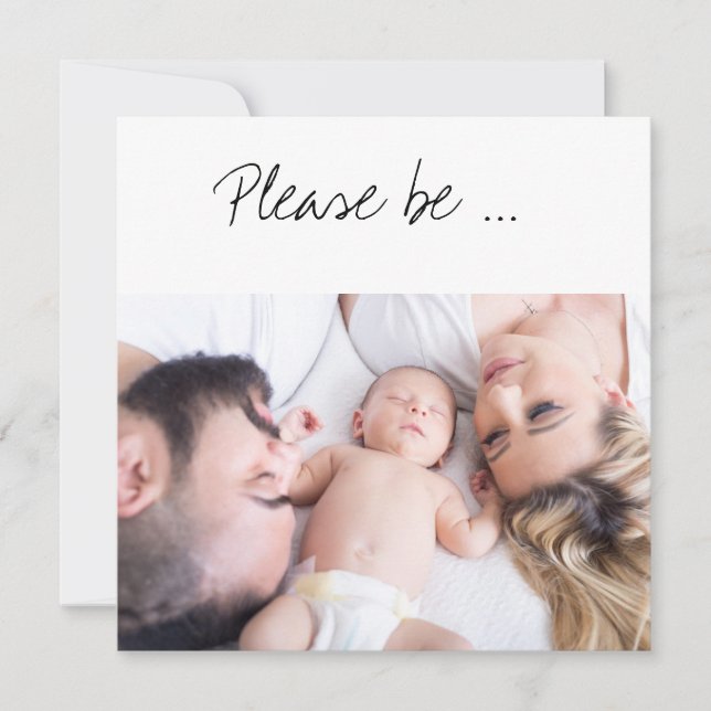 Please Be Our Baby's Godparent Family Photo Card (Front)