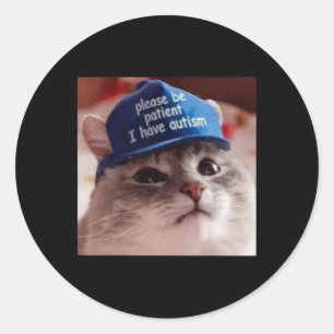 Please Be Patient I Have Autism Cat Funny Classic Round Sticker