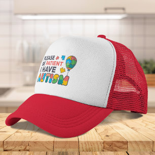 Please Be Patient I Have Autism Puzzles Trucker Trucker Hat