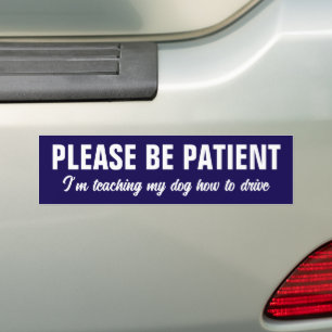 Please Be Patient,I'm Teaching My Dog How to Drive Bumper Sticker