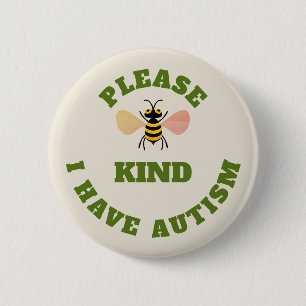 Please bee kind 6 cm round badge