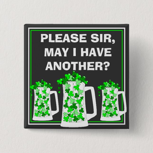 Please Beer Me, Mugs o' Shamrocks 15 Cm Square Badge (Front)