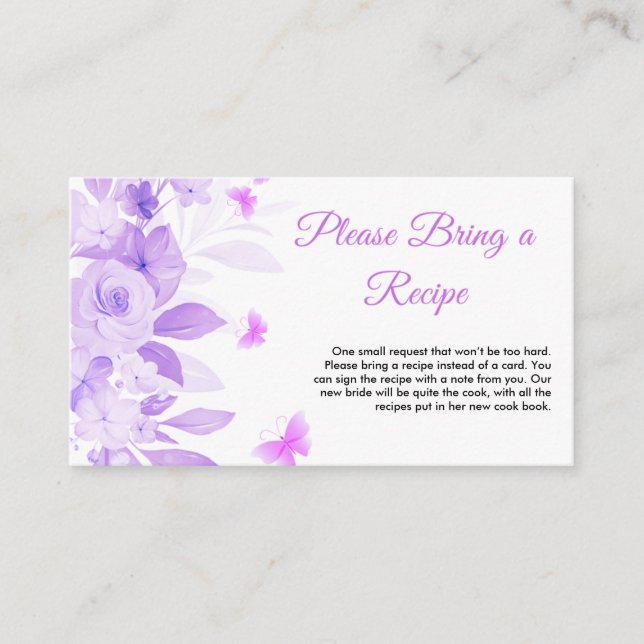 Please Bring a Recipe Purple Enclosure Card (Front)
