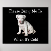 Please Bring Me In, When It's Cold Canine Poster