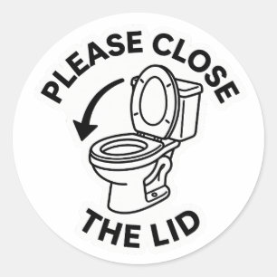 Please Close The Lid - Bathroom Etiquette Sticker