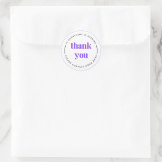Please Contact Doordash Thank You Classic Round Sticker