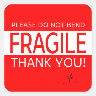 Please Do NOT Bend and Thank You 1  Square Sticker