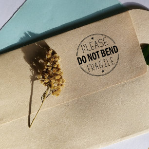 Please Do not Bend, Fragile Packaging  Rubber Stamp