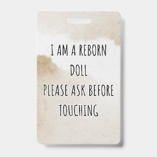 Please Don’t Touch Reborn Doll Car Seat Tag Badge ID Badge