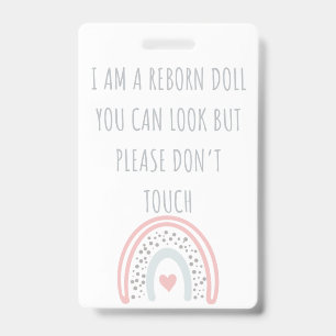 Please Don’t Touch Reborn Doll Car Seat Tag ID Badge