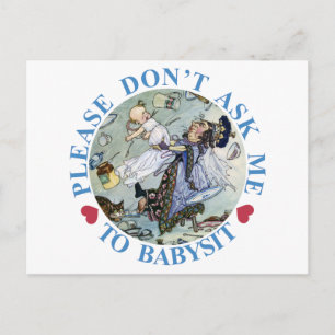 PLEASE DON'T ASK ME TO BABYSIT POSTCARD