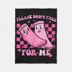 Please Don't Fall For Me Rn Pct Cna Nurse Valentin Fleece Blanket