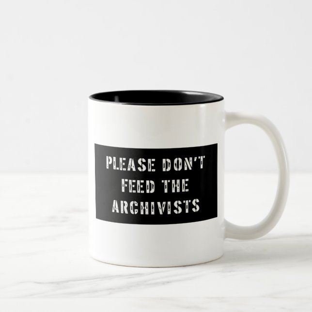 Please Don't Feed The Archivists Two-Tone Coffee Mug (Right)