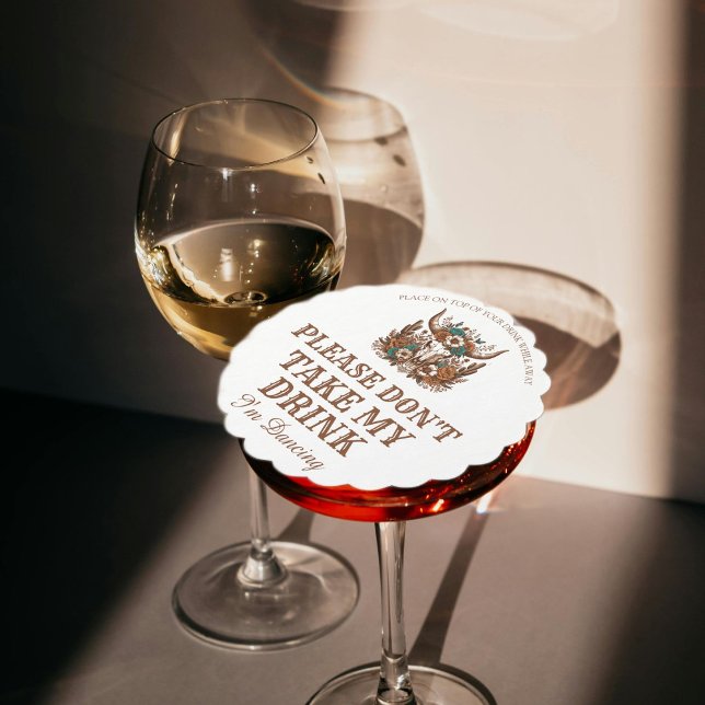 Please don't take my drink i'm dancing wedding paper coaster (Creator Uploaded)
