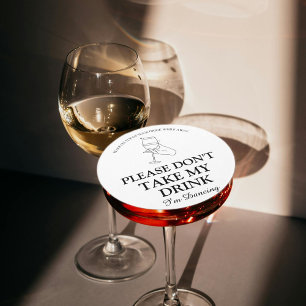 Please don't take my drink i'm dancing wedding round paper coaster