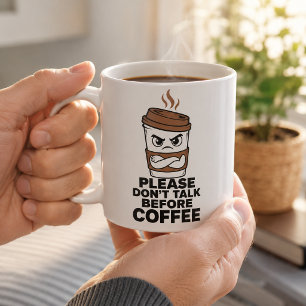 Please Dont Talk Before Coffee Funny Introvert Mug