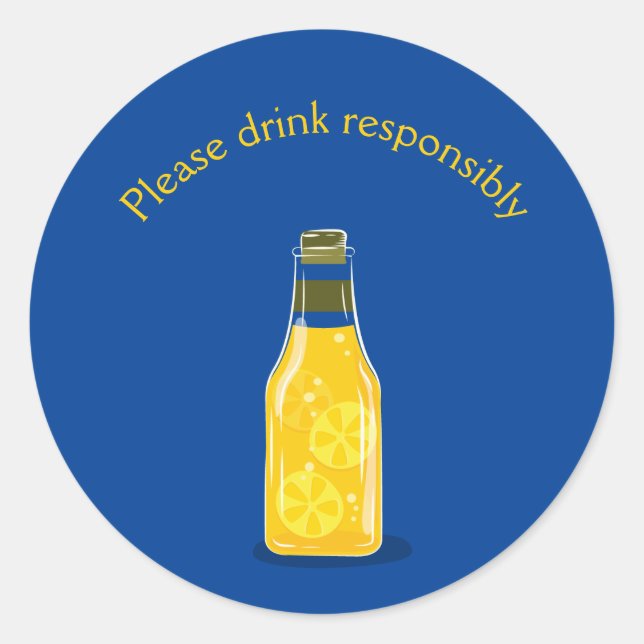 Please Drink Responsibly Open at Home Classic Round Sticker (Front)