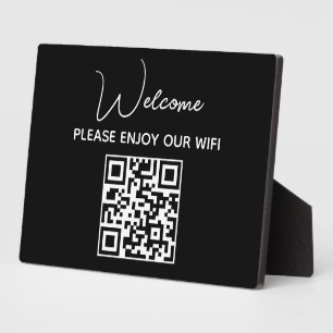 Please Enjoy Our Wifi   WIFI Welcome QR Code  Plaque