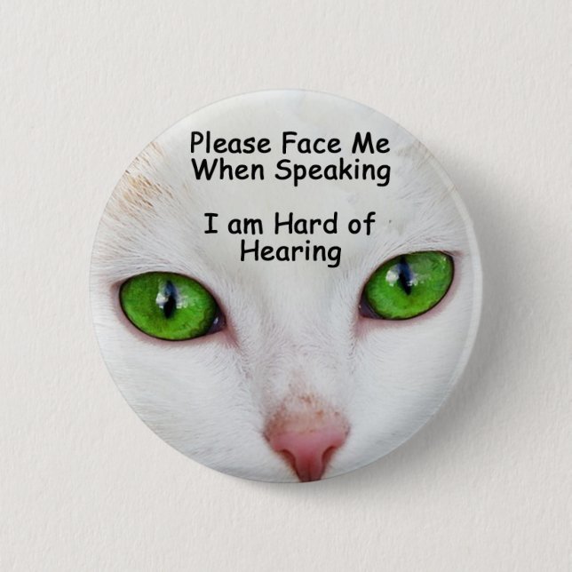 Please Face Me Button Cat Eyes (Front)