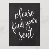 Please Find Your Seat Affordable Chalkboard Sign