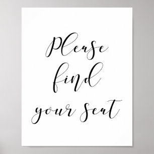 Please find your seat wedding sign