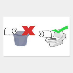 Please Flush Your Toilet Paper Rectangular Sticker