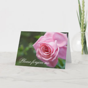 Please forgive me apology card with pink rose