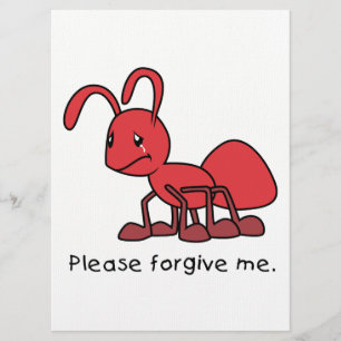 Please Forgive Me Crying Weeping Red Ant Card