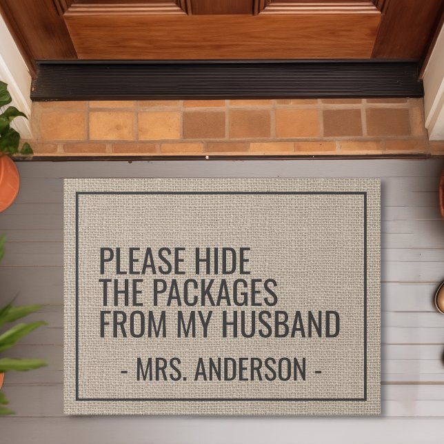 Please Hide The Packages From My Husband Funny Doormat (Creator Uploaded)