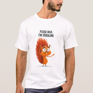 Please Hold Im Spiralling Funny Anxious Squirrel T-Shirt